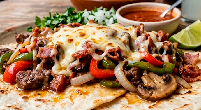 Loaded cheese fries with meat